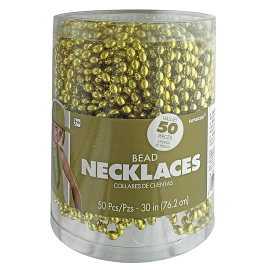 30&#x22; Metallic Bead Party Necklaces, 50ct.
